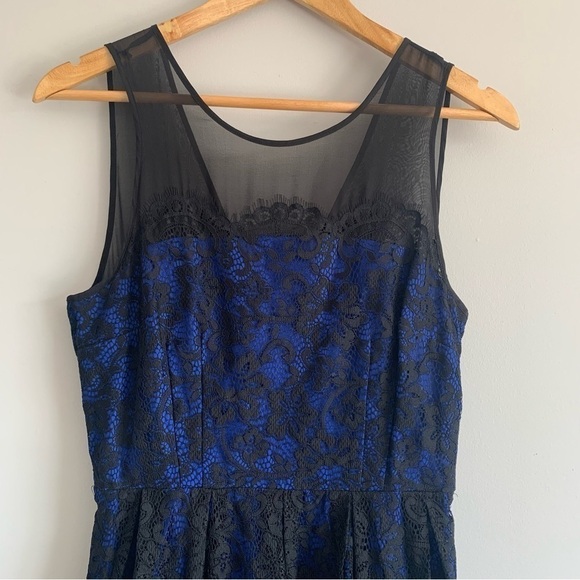 ANTHROPOLOGIE Moulinette Soeurs Royal Blue Lace Cottagecore Dress Size 4 - Picture 5 of 14